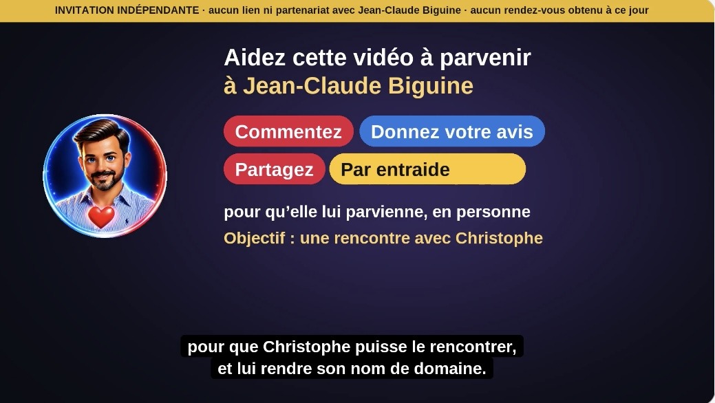 Aidez cette vidéo à parvenir à Jean-Claude Biguine